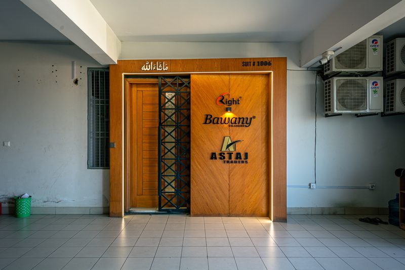 The entrance to the C-Right office in Karachi.