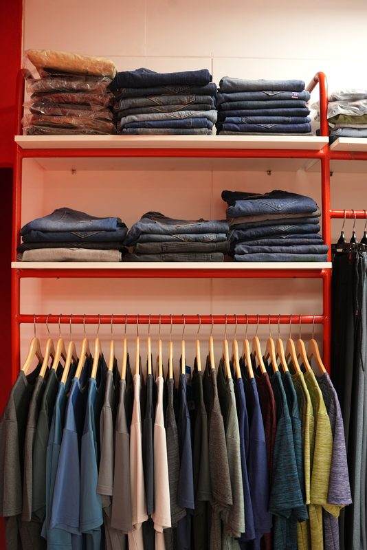Display and stock joinery at Z’Voke Apparel.